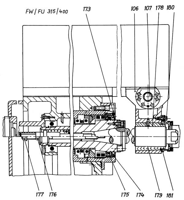 FU-400, FU-315 Фрезерный шпиндель консольно-фрезерного верстата